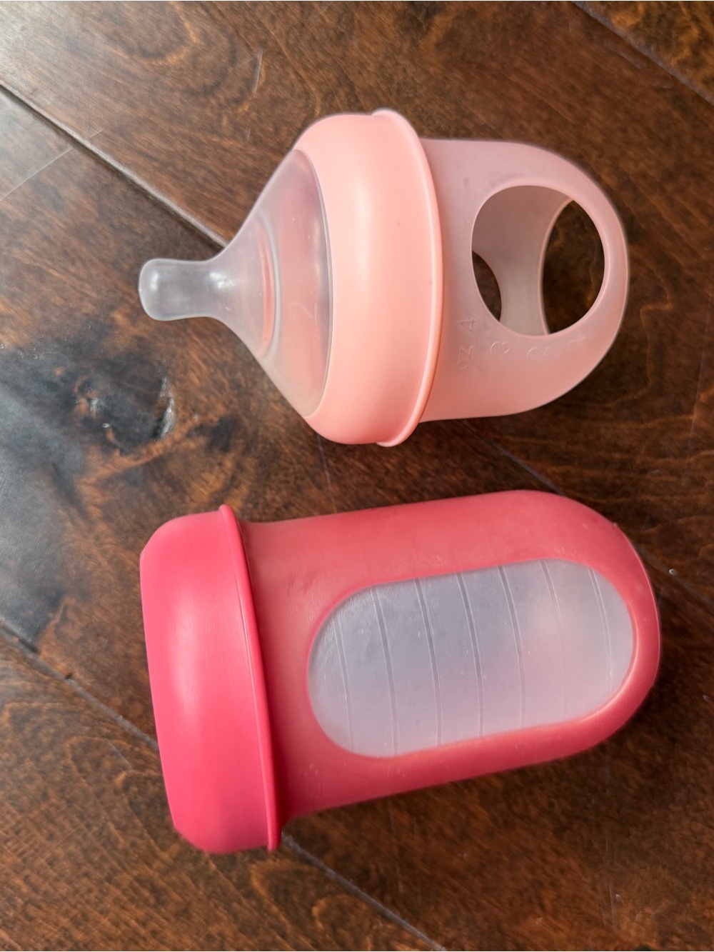 Silicone Baby Boon Bottles & Nipples Set - Pink & Coral Mix - Picture 4 of 5